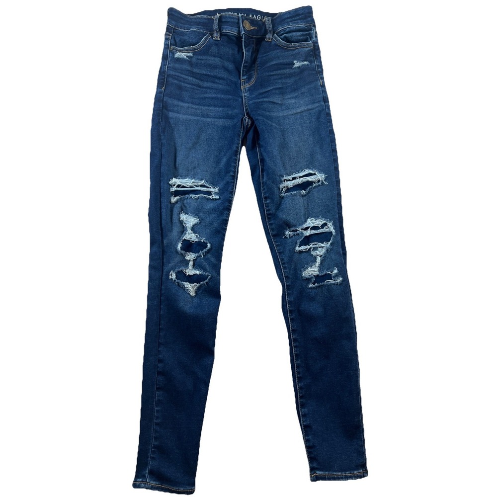 American Eagle Jean Women's‎ Distressed Hi Rise Jegging Size 0 Short